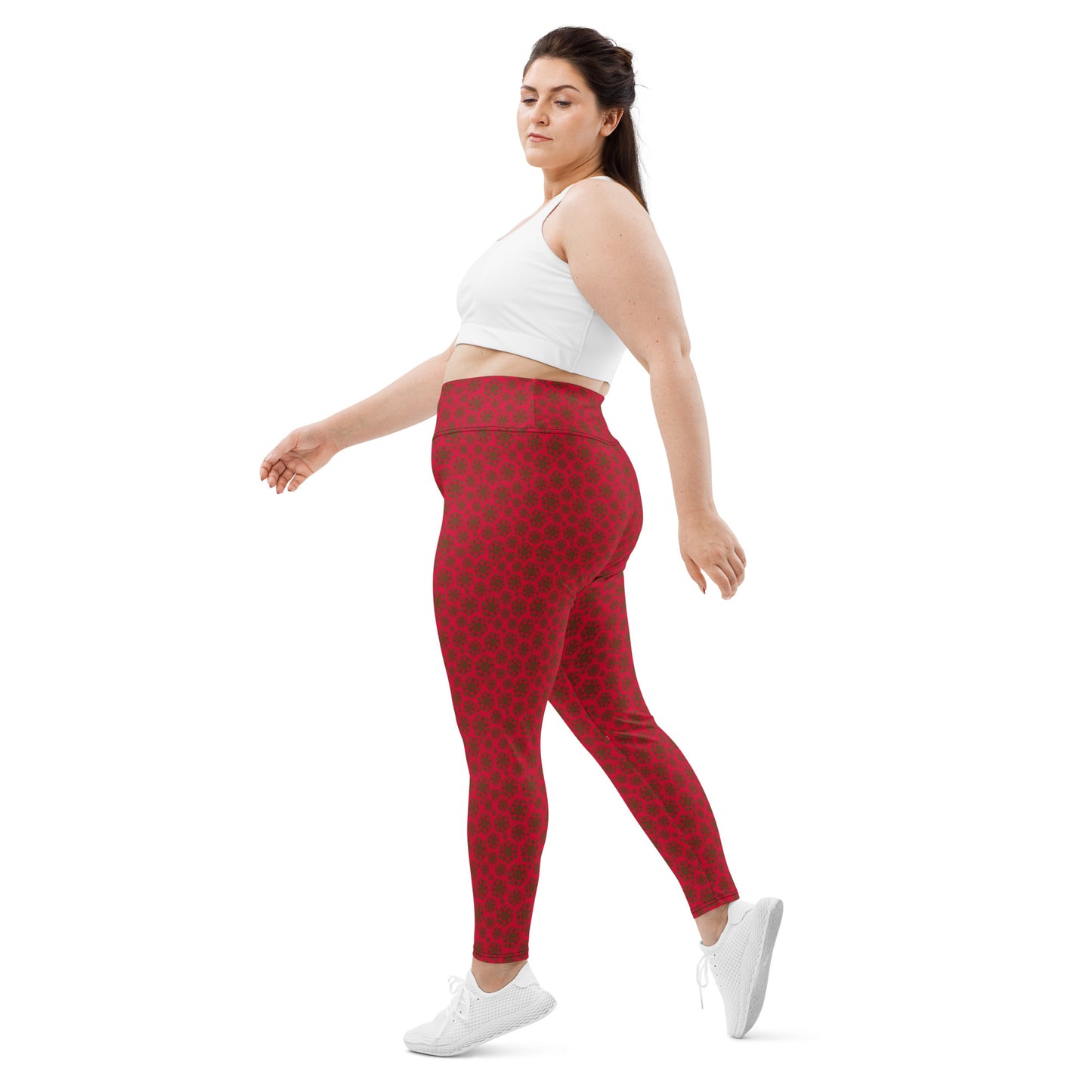 Rosebud Romance High-Waisted Plus Size Leggings