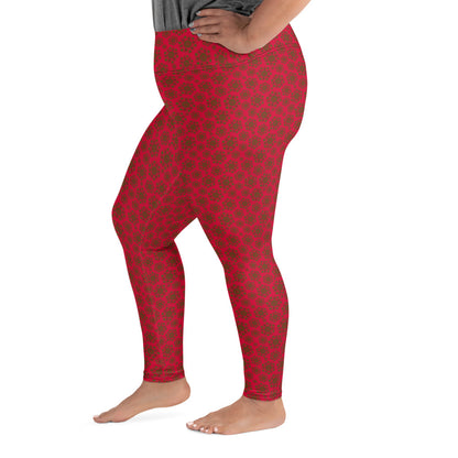 Rosebud Romance High-Waisted Plus Size Leggings