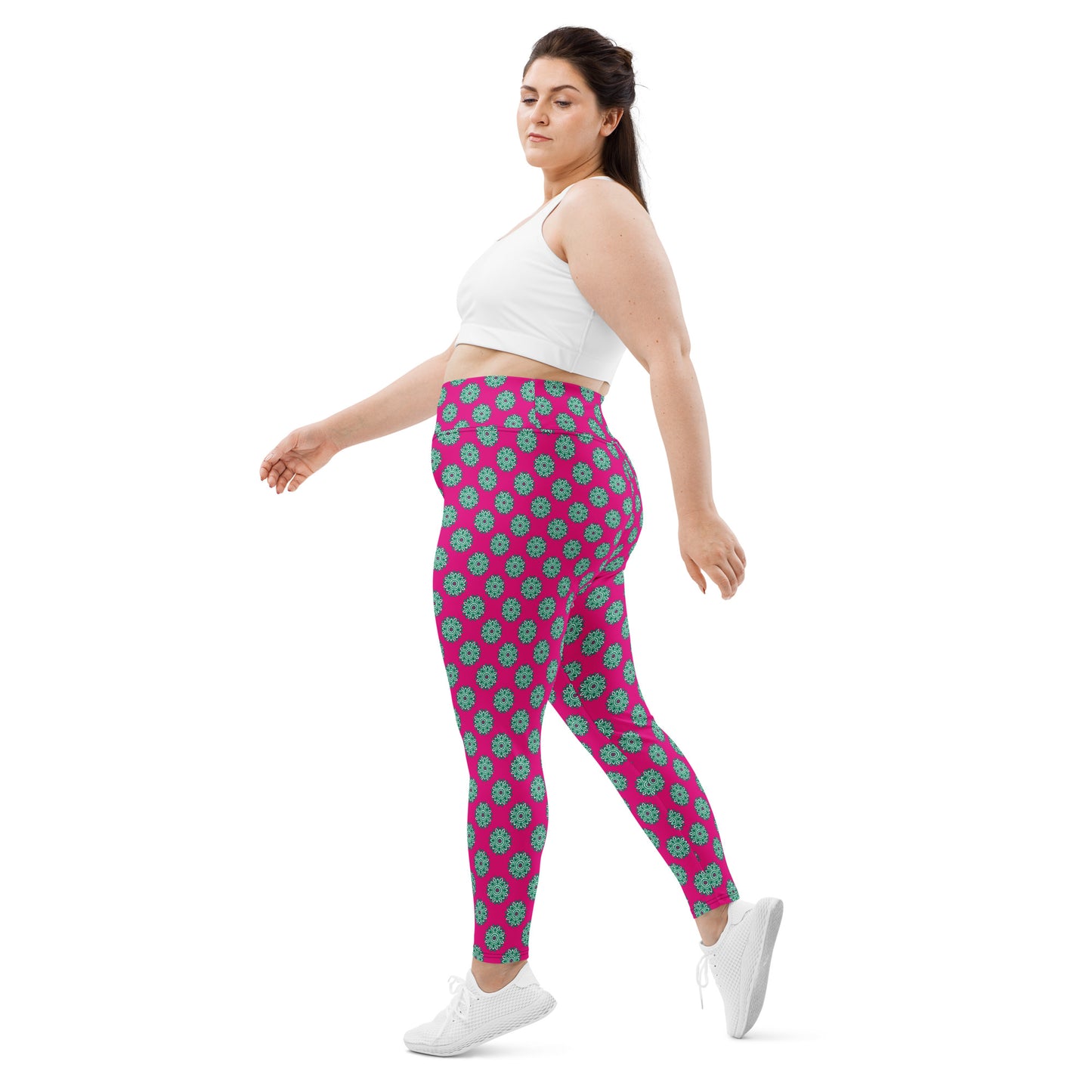 Boho Blossom High-Waisted Plus Size Leggings