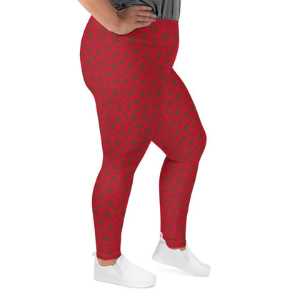 Rosebud Romance High-Waisted Plus Size Leggings