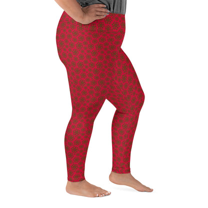 Rosebud Romance High-Waisted Plus Size Leggings