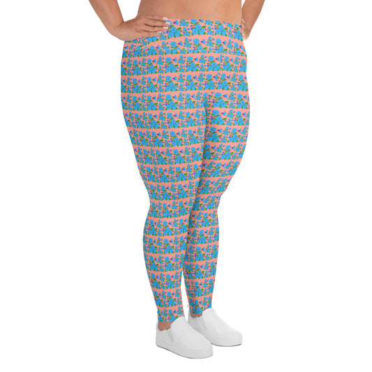 Petals & Lace High-Waisted Plus Size Leggings