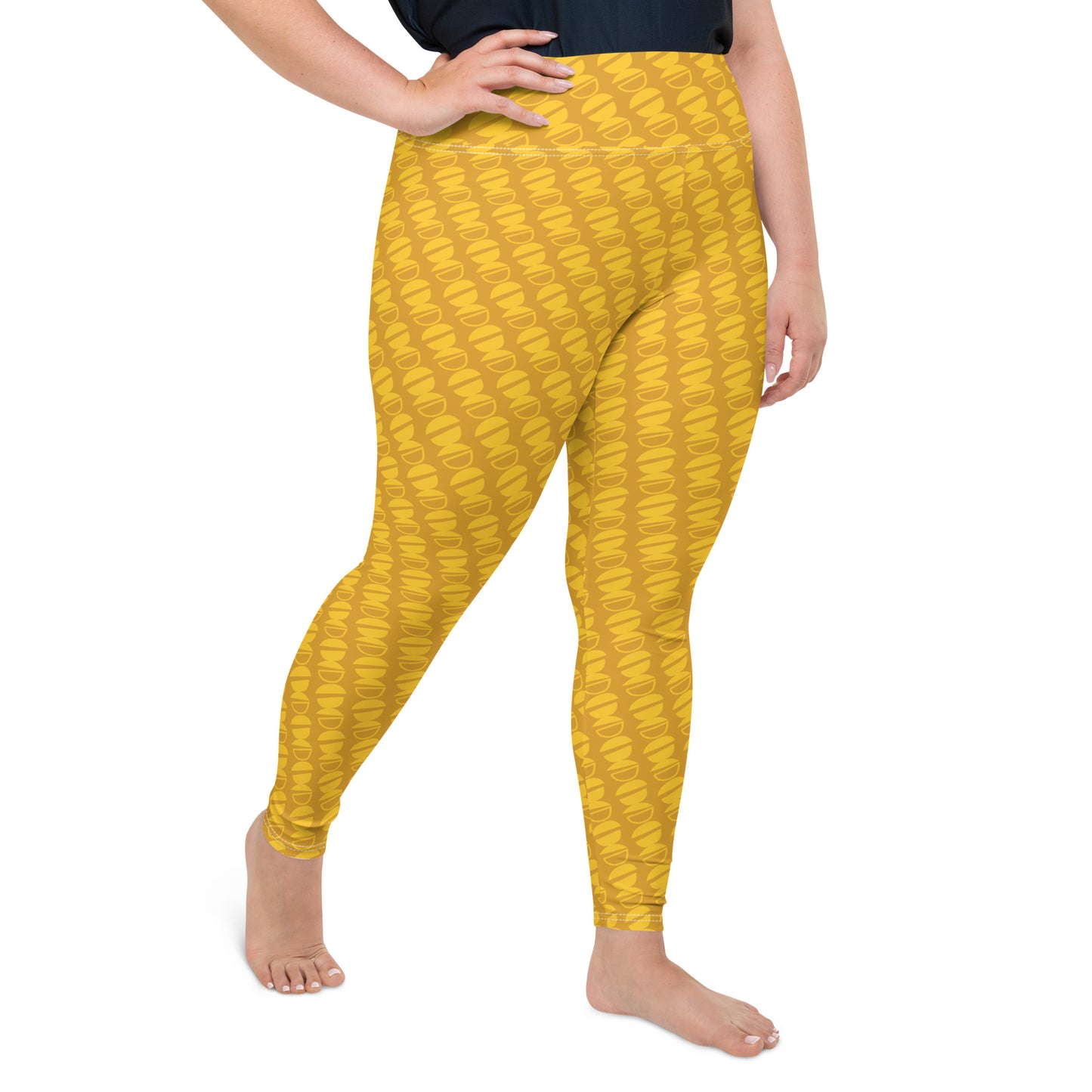 Honeycomb Harmony High-Waisted Plus Size Leggings