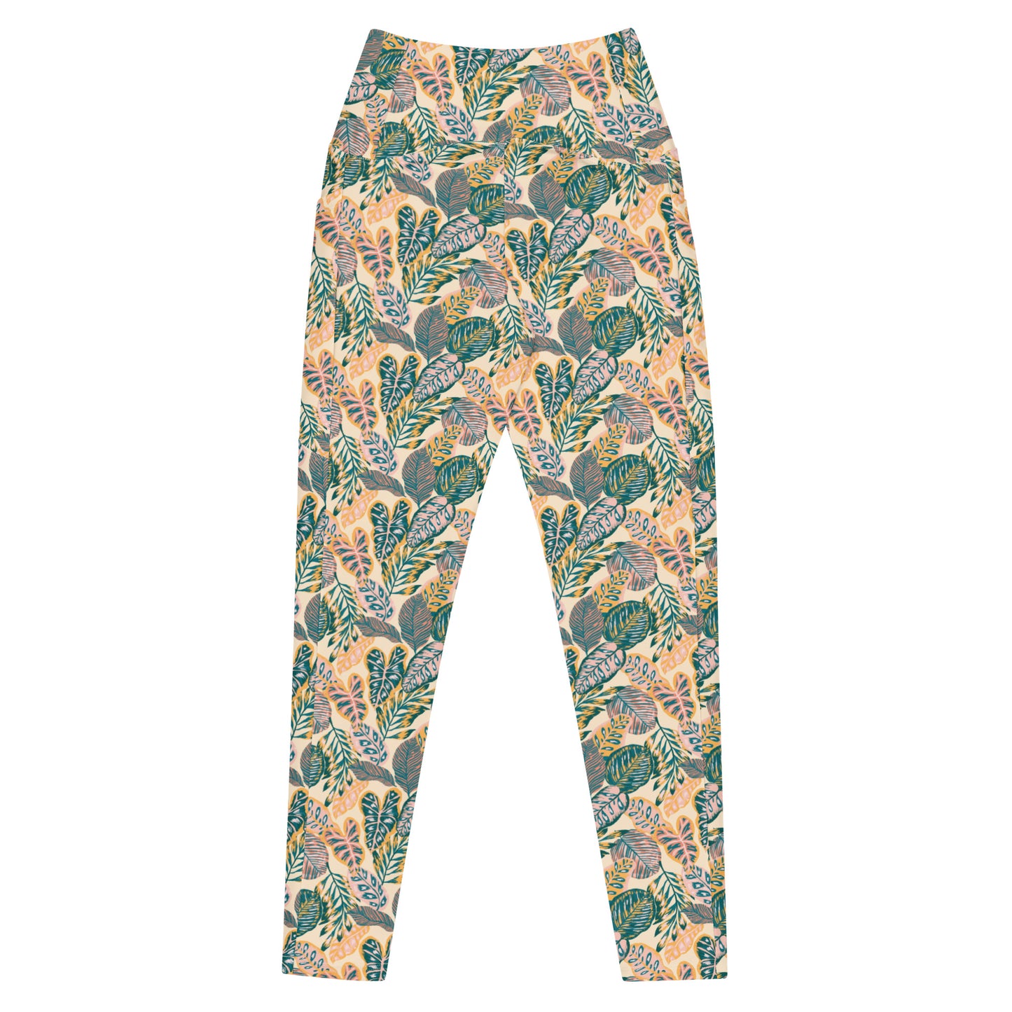 Foliage Fantasy High-Waisted Crossover Pocket Leggings