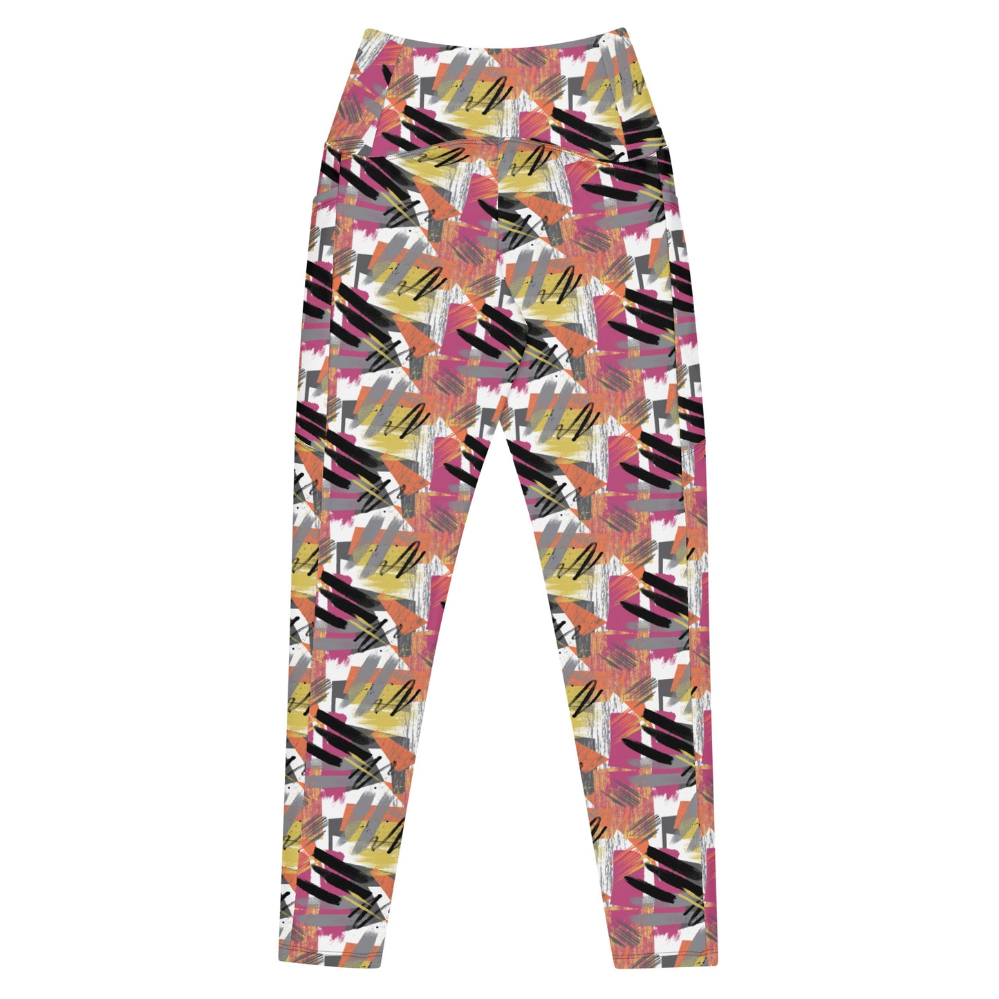 Pastel Marbling High-Waisted Crossover Pocket Leggings