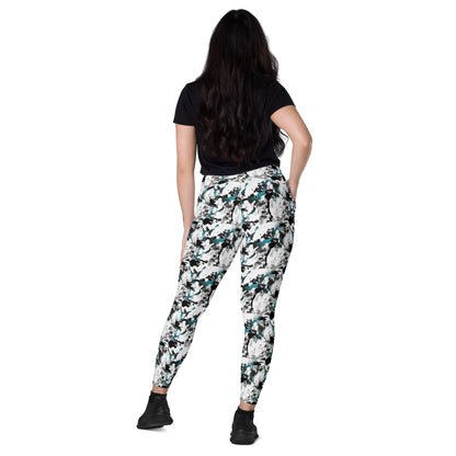 Abstract Aura High-Waisted Crossover Pocket Leggings