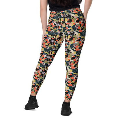 Flora Chic Crossover Pocket Leggings