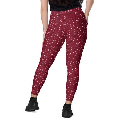 Floral Polka Harmony Crossover Pocket Leggings