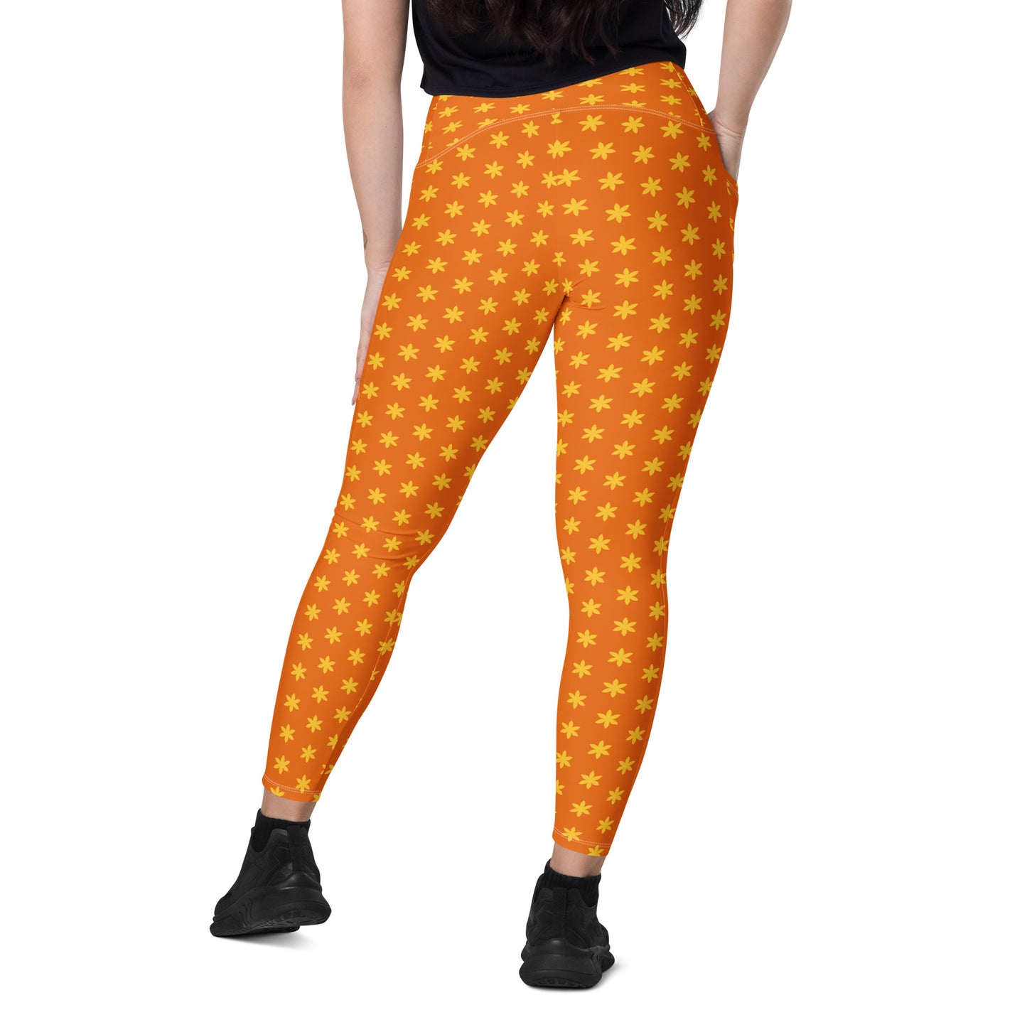 Mango Blossom Crossover Pocket Leggings