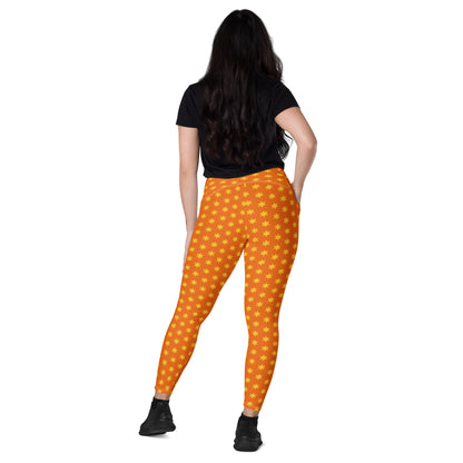 Mango Blossom Crossover Pocket Leggings