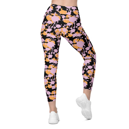 Petal Noir Crossover Pocket Leggings