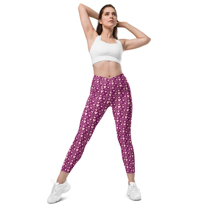 Lavender Love Pulse Crossover Pocket Leggings