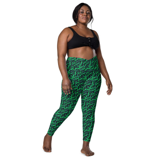 Lovely Jungle Graphic Activewear Crossover High-Waisted Pocket Leggings