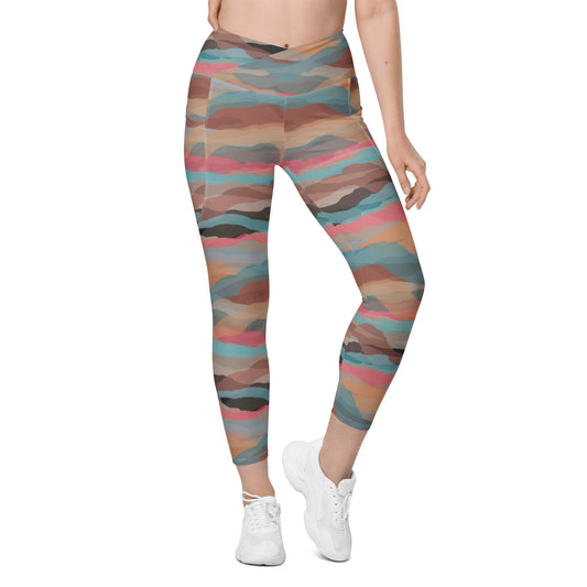 Color Fusion High-Waisted Crossover Pocket Leggings