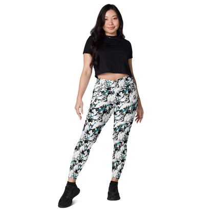 Abstract Aura High-Waisted Crossover Pocket Leggings