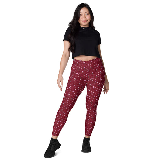 Floral Polka Harmony Crossover Pocket Leggings