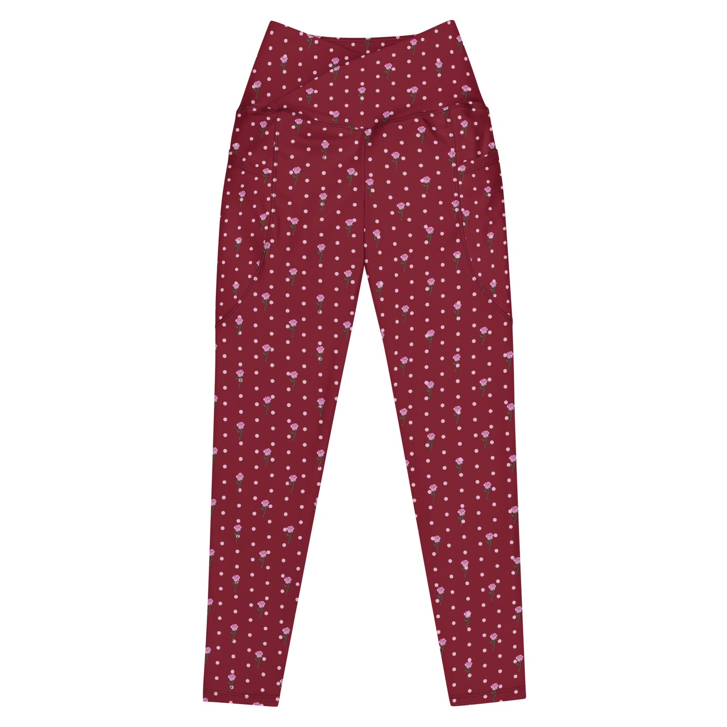 Floral Polka Harmony Crossover Pocket Leggings