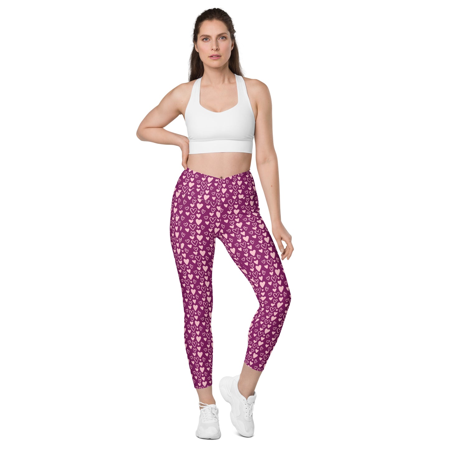 Lavender Love Pulse Crossover Pocket Leggings