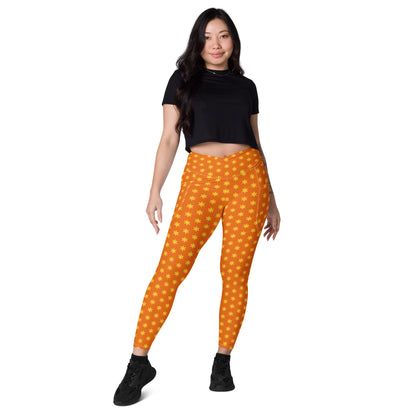 Mango Blossom Crossover Pocket Leggings