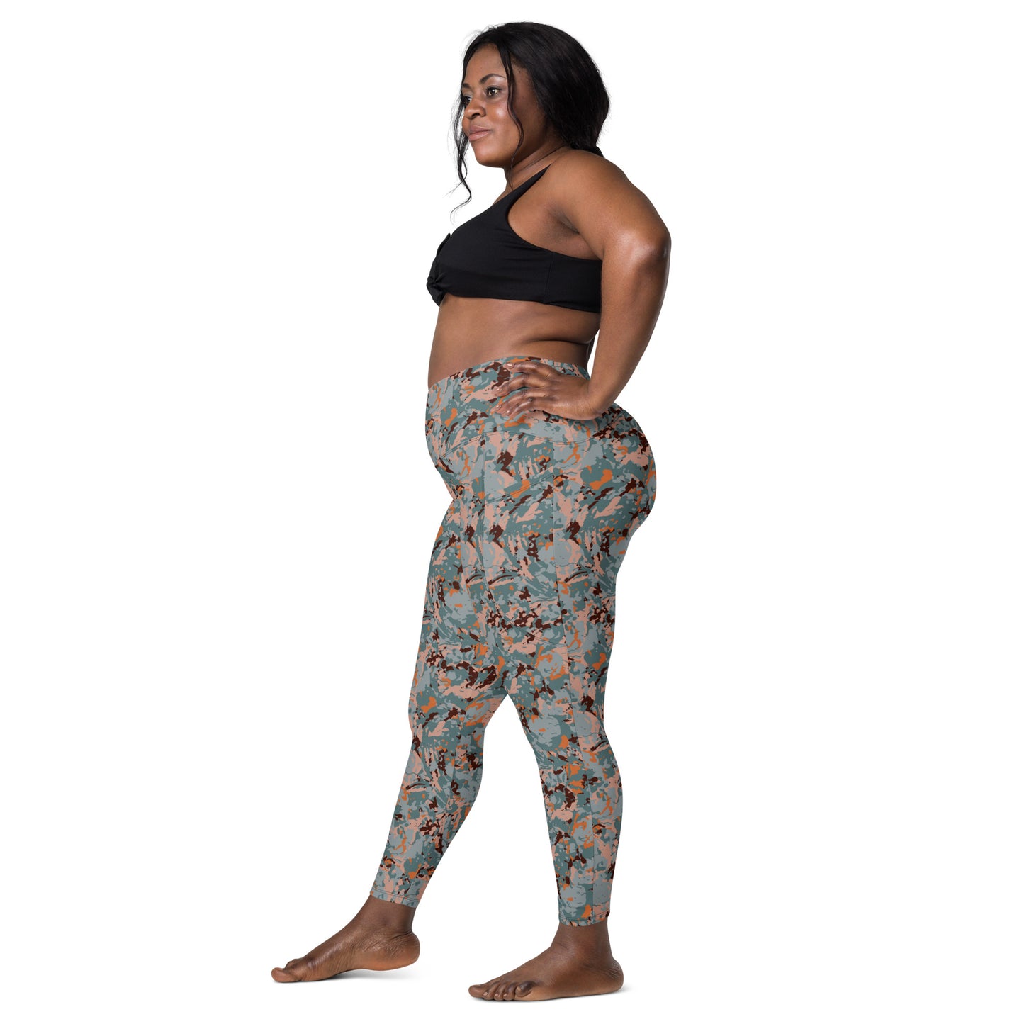 Celestial Stone Patterned Crossover Pocket Leggings