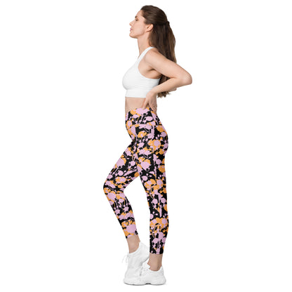 Petal Noir Crossover Pocket Leggings