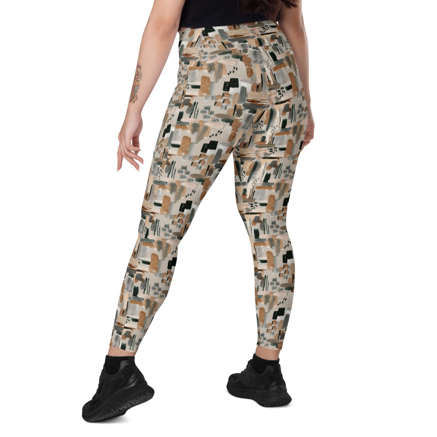 Vivid Veins High-Waisted Crossover Pocket Leggings