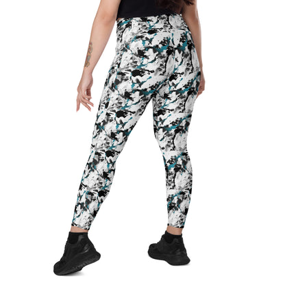 Abstract Aura High-Waisted Crossover Pocket Leggings