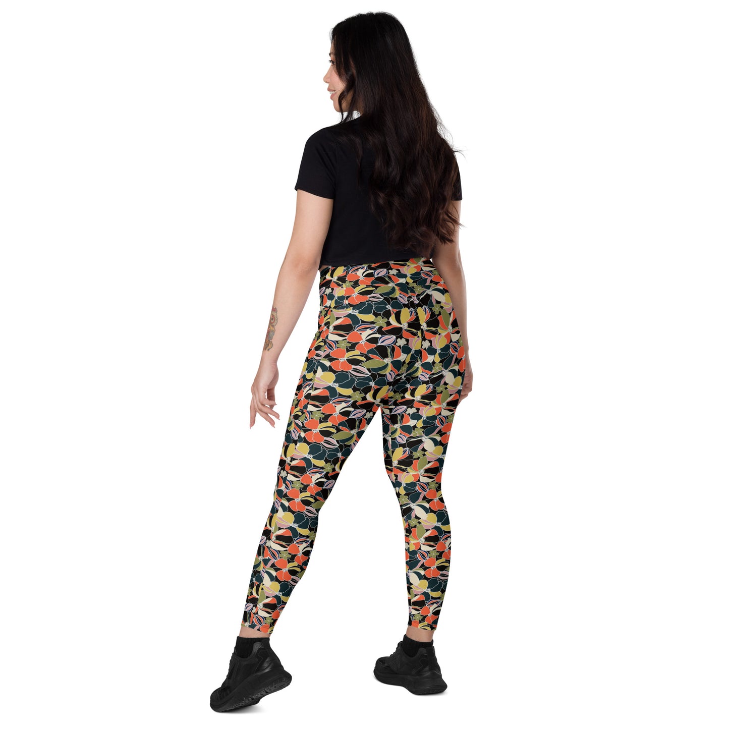 Flora Chic Crossover Pocket Leggings