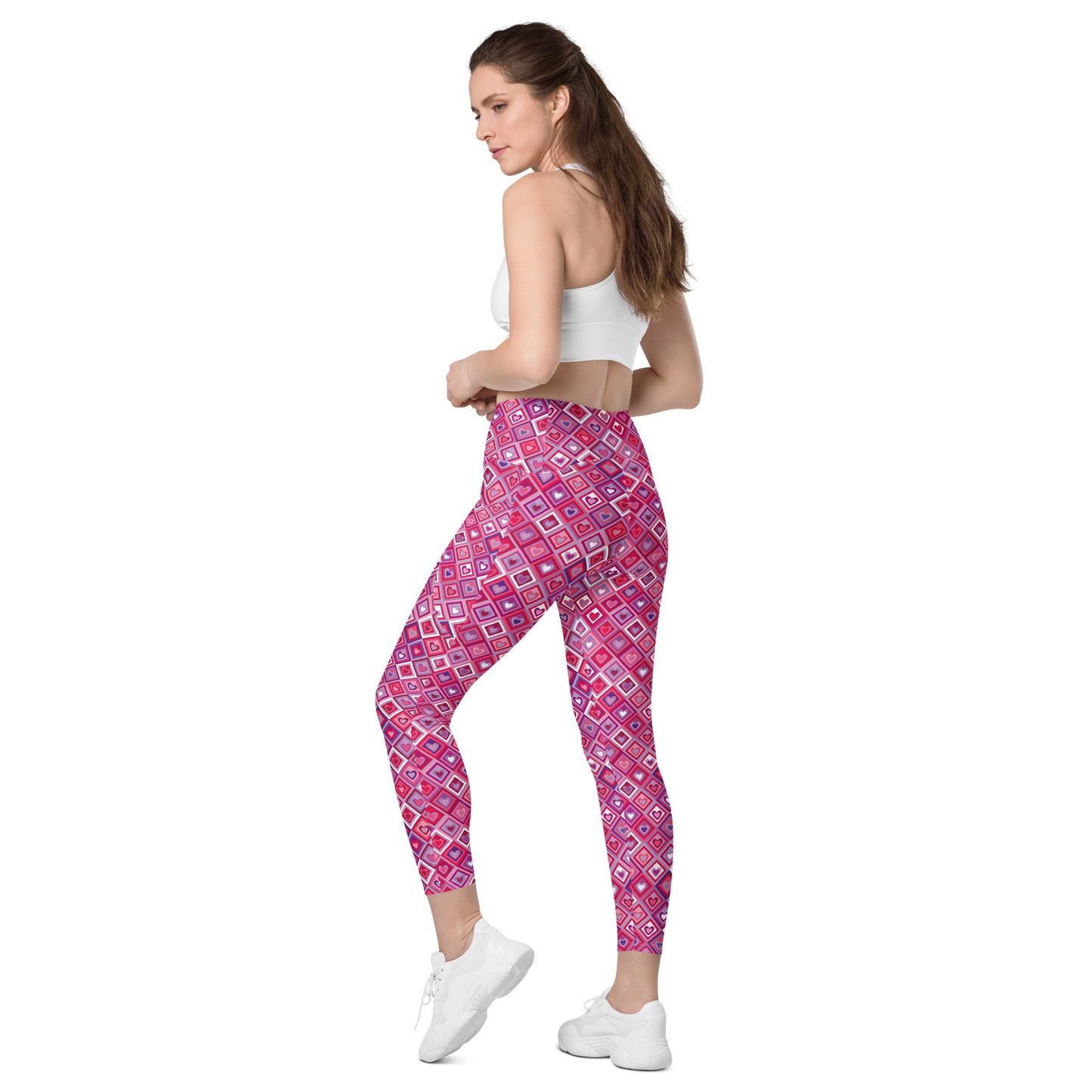 Heartbeat Charm Crossover Pocket Leggings