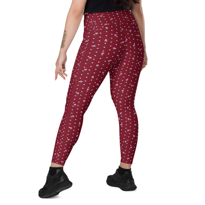 Floral Polka Harmony Crossover Pocket Leggings