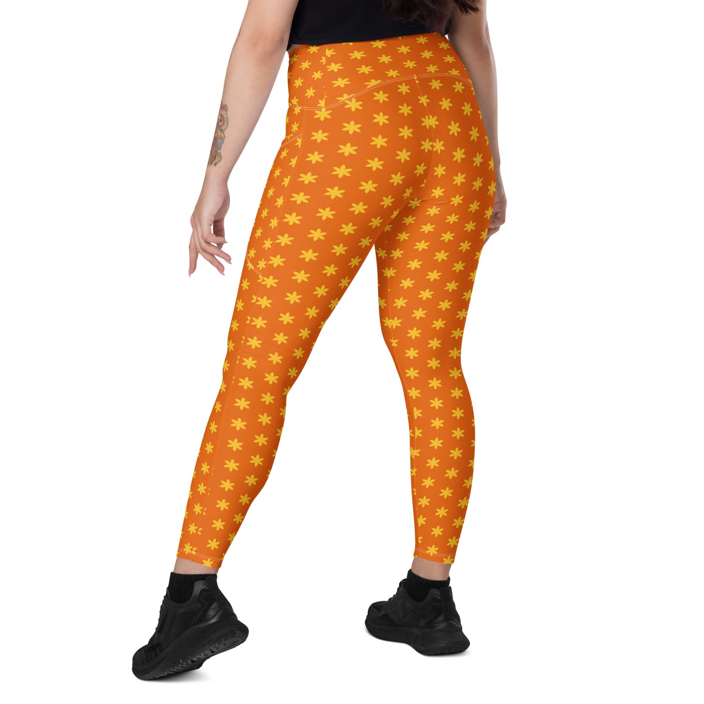 Mango Blossom Crossover Pocket Leggings