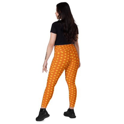 Mango Blossom Crossover Pocket Leggings