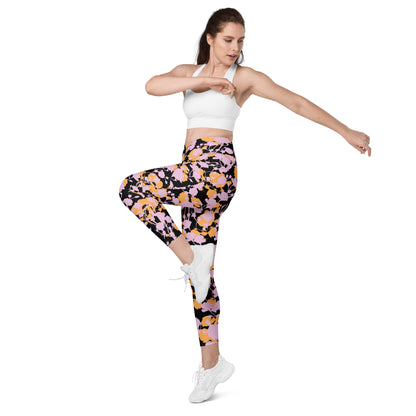 Petal Noir Crossover Pocket Leggings