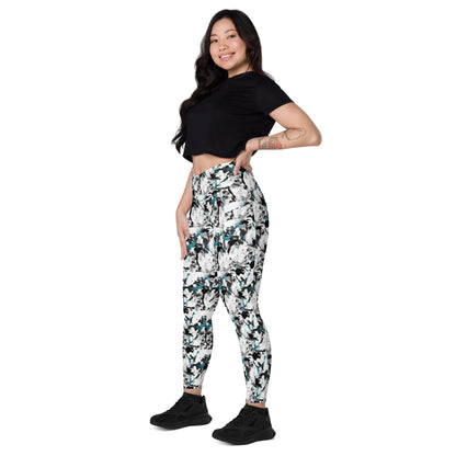Abstract Aura High-Waisted Crossover Pocket Leggings