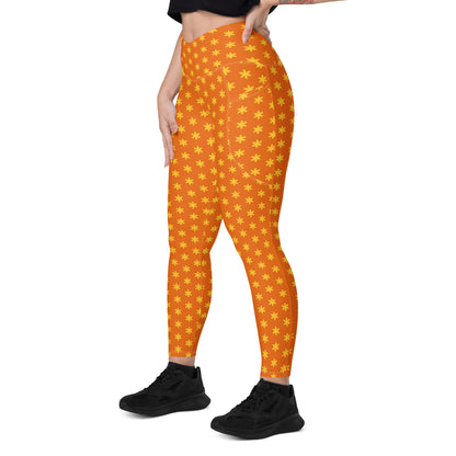 Mango Blossom Crossover Pocket Leggings