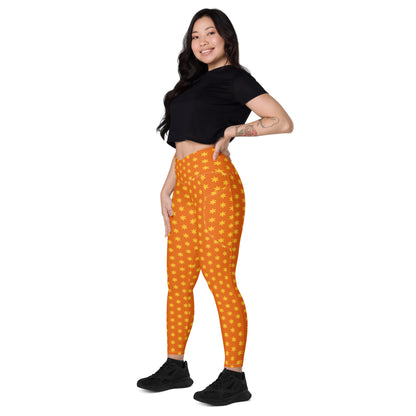 Mango Blossom Crossover Pocket Leggings