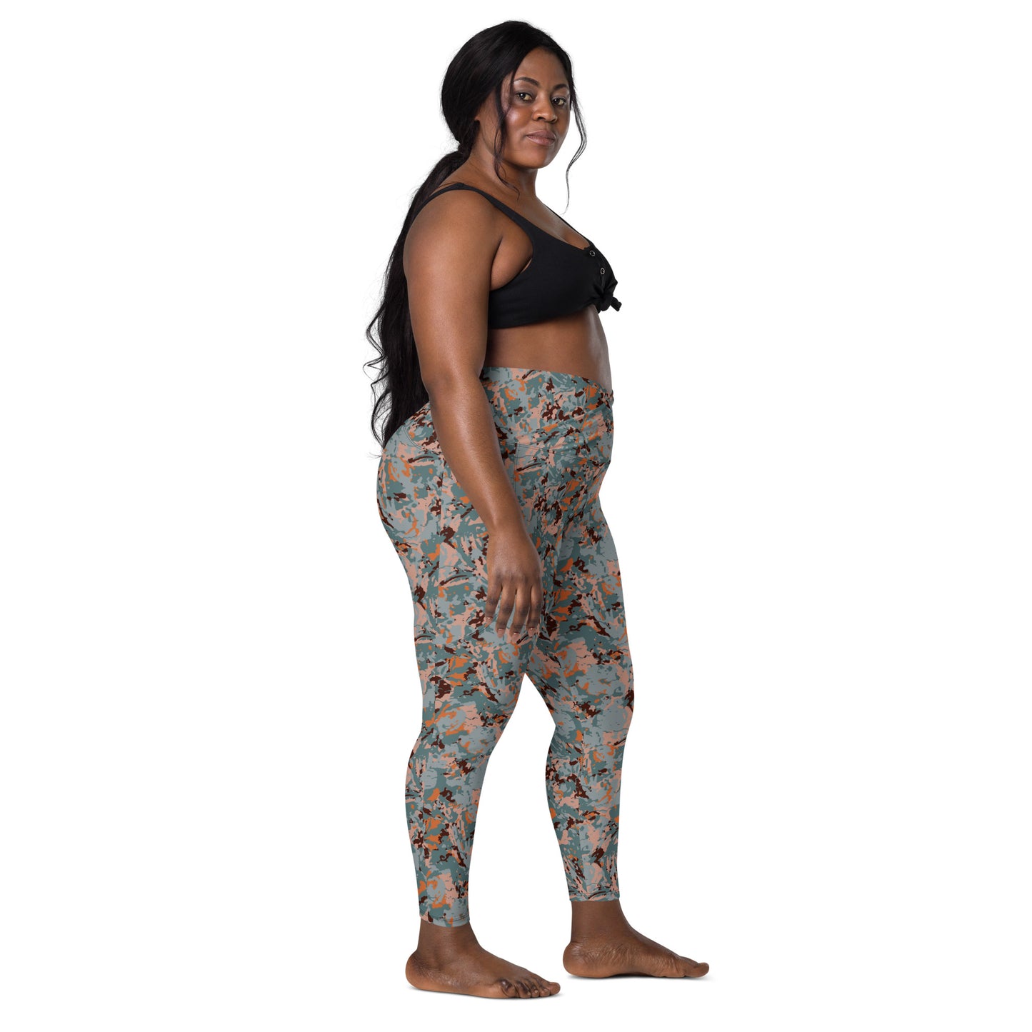 Celestial Stone Patterned Crossover Pocket Leggings