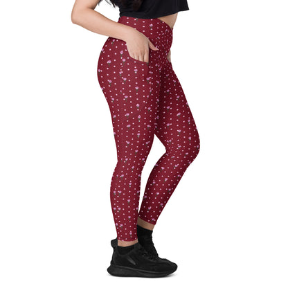 Floral Polka Harmony Crossover Pocket Leggings