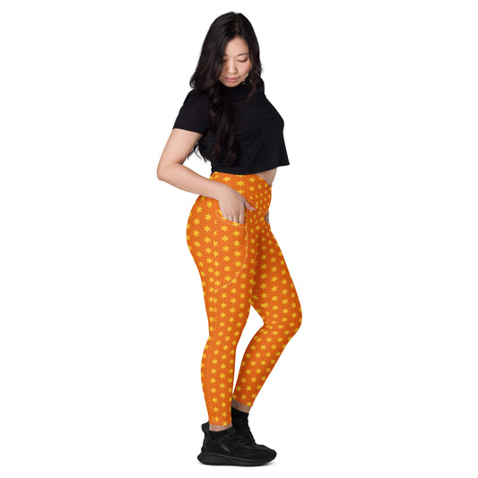 Mango Blossom Crossover Pocket Leggings