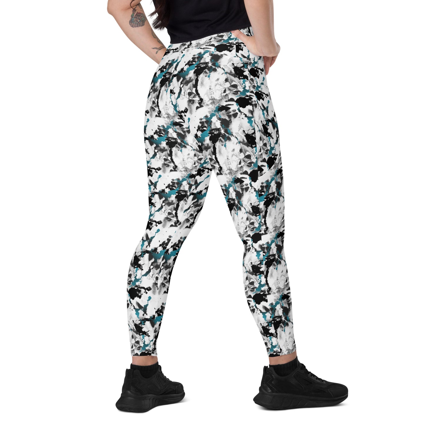 Abstract Aura High-Waisted Crossover Pocket Leggings