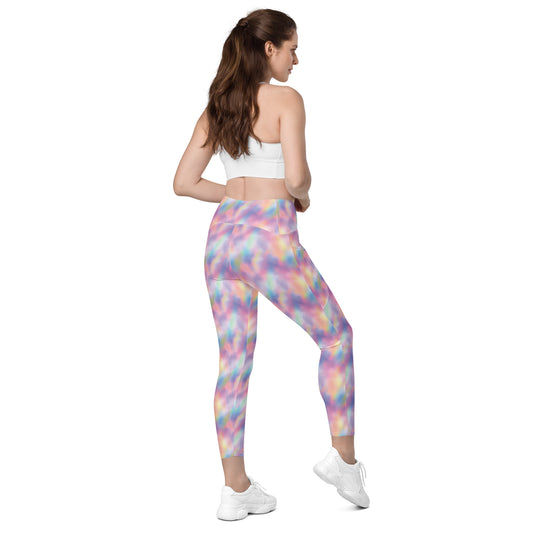 Rainbow Serenity Crossover Pocket Leggings