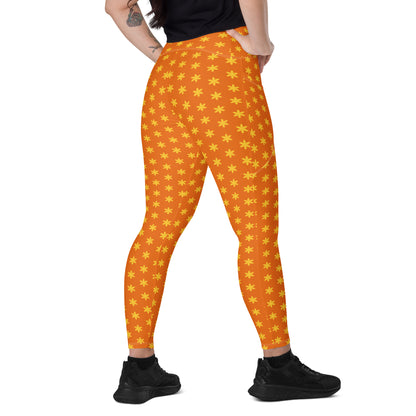 Mango Blossom Crossover Pocket Leggings