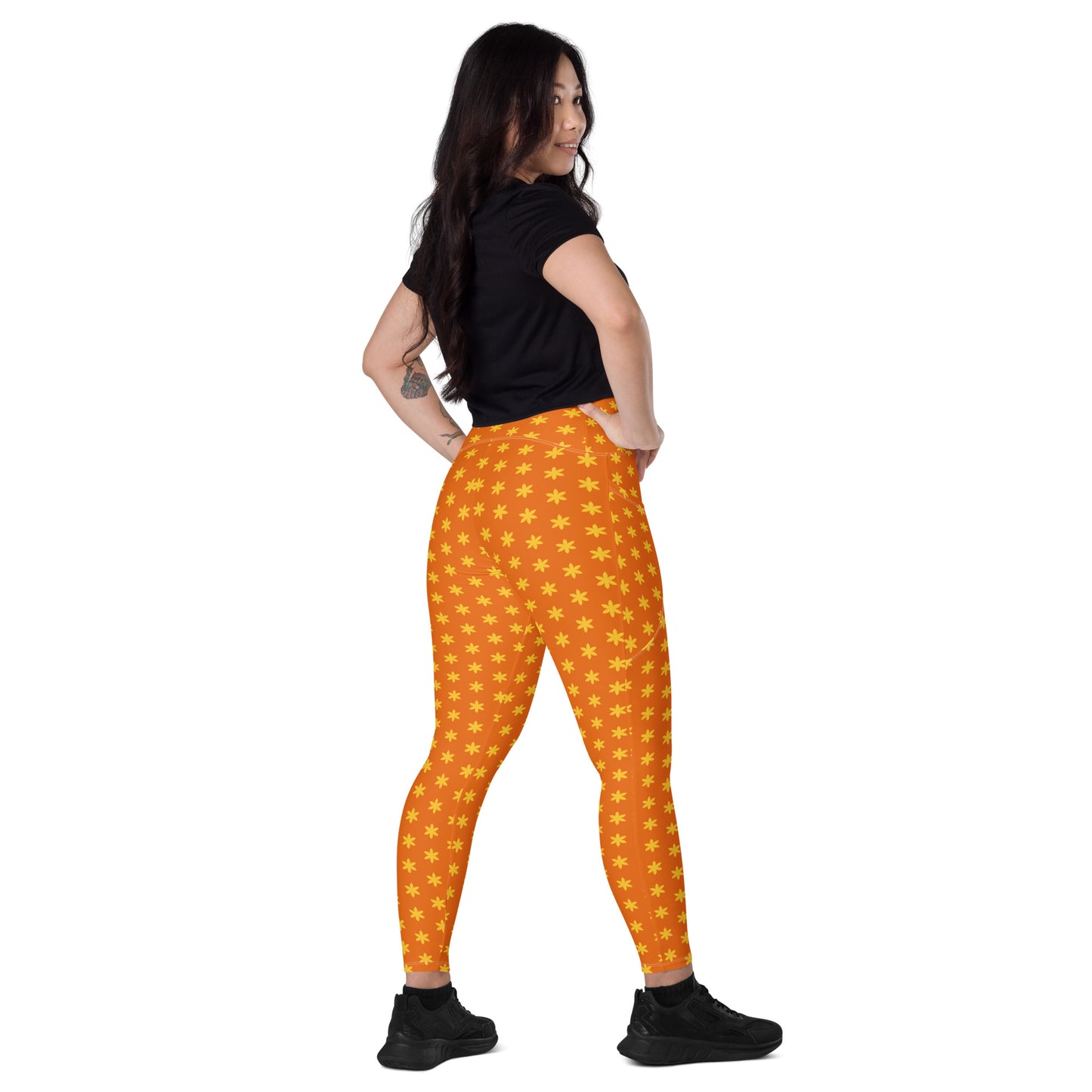 Mango Blossom Crossover Pocket Leggings