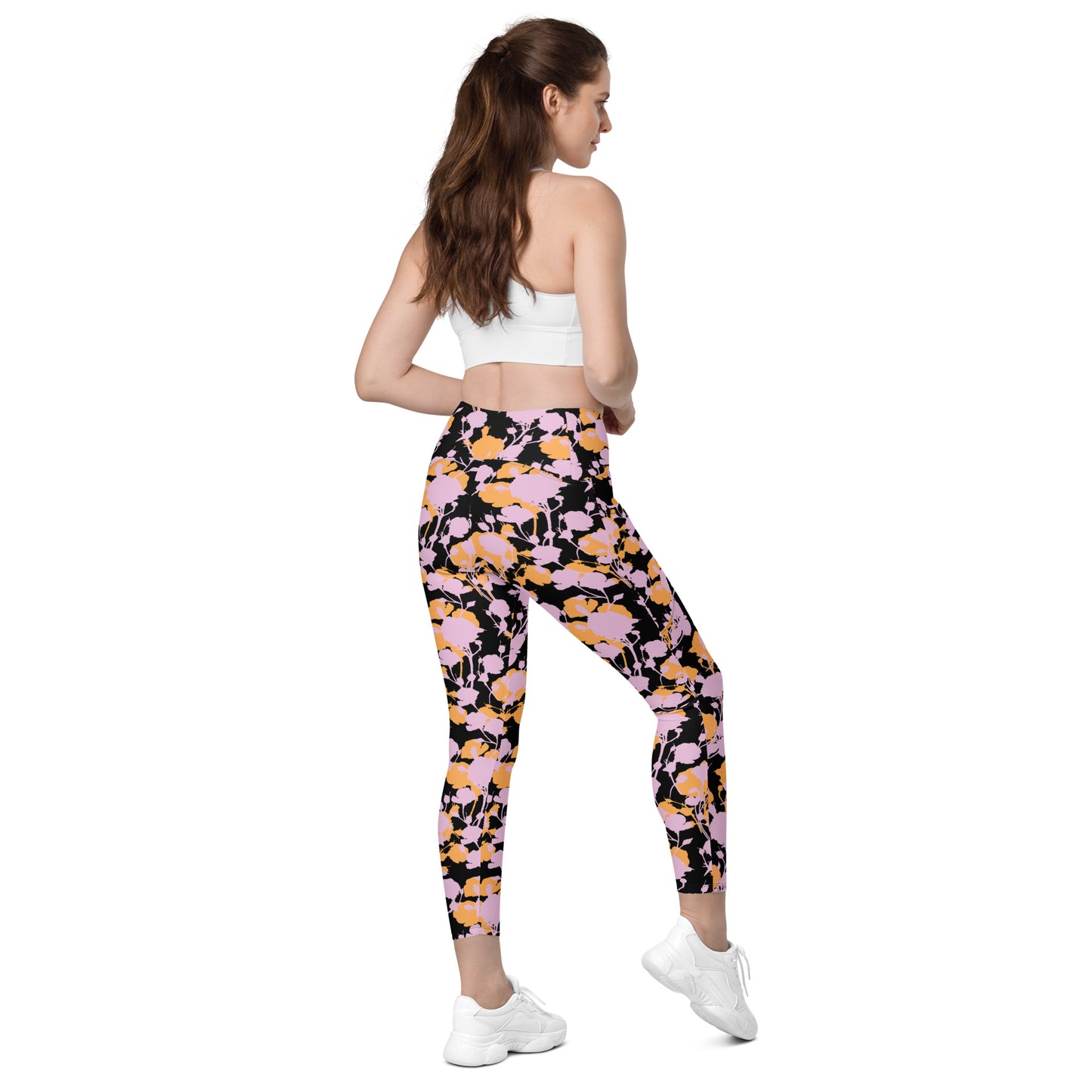 Petal Noir Crossover Pocket Leggings