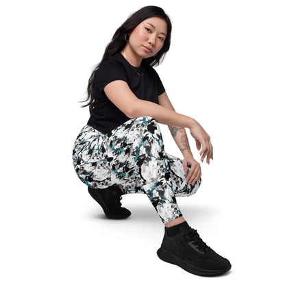 Abstract Aura High-Waisted Crossover Pocket Leggings