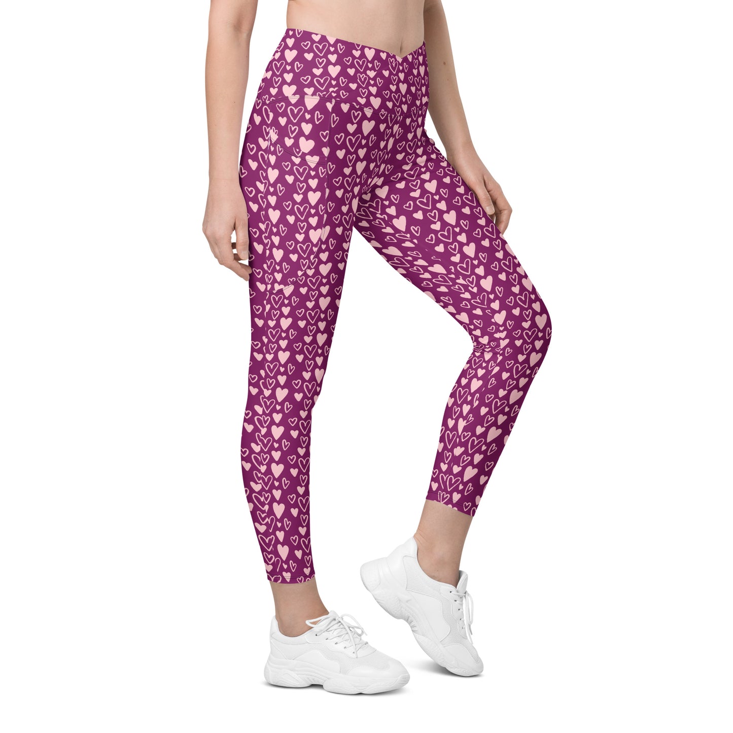 Lavender Love Pulse Crossover Pocket Leggings