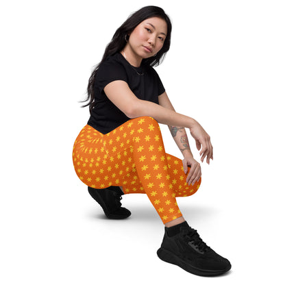 Mango Blossom Crossover Pocket Leggings