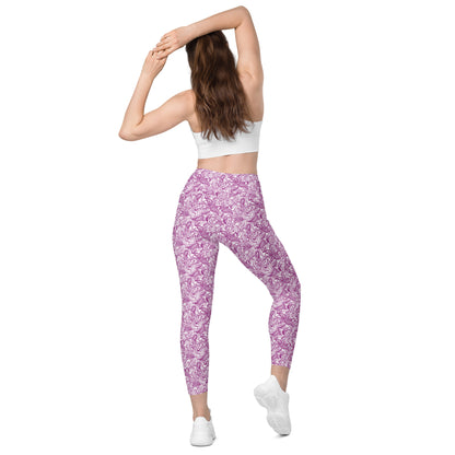 Ethereal Elegance Paisley High-Waisted Pocket Leggings