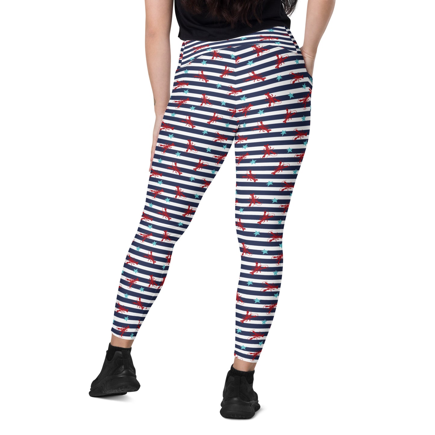 Azure Stripes High-Waisted Pocket Leggings