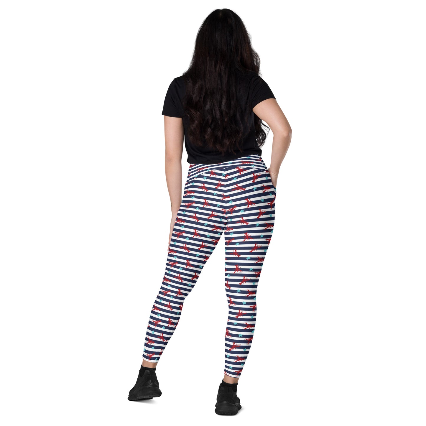 Azure Stripes High-Waisted Pocket Leggings